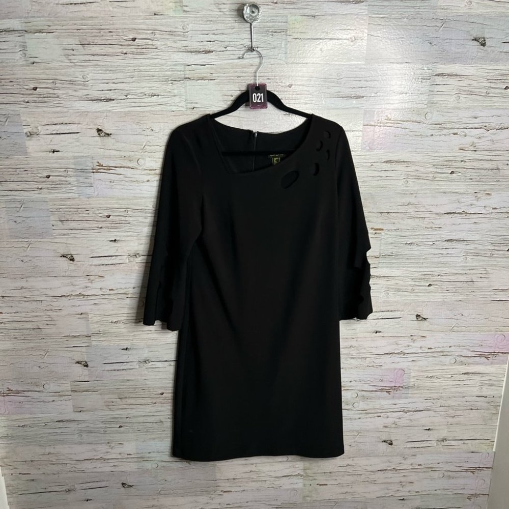 21. Cartise black midi dress size 10 cut out detail